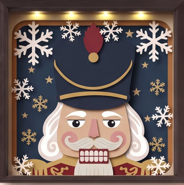 3D NUTCRACKER TRIO SET CHRISTMAS SHADOW BOX SVG