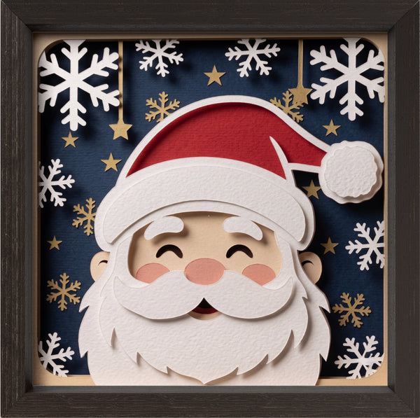 3D SANTA TRIPTYCH + BONUS SANTA SHADOW BOX SVG