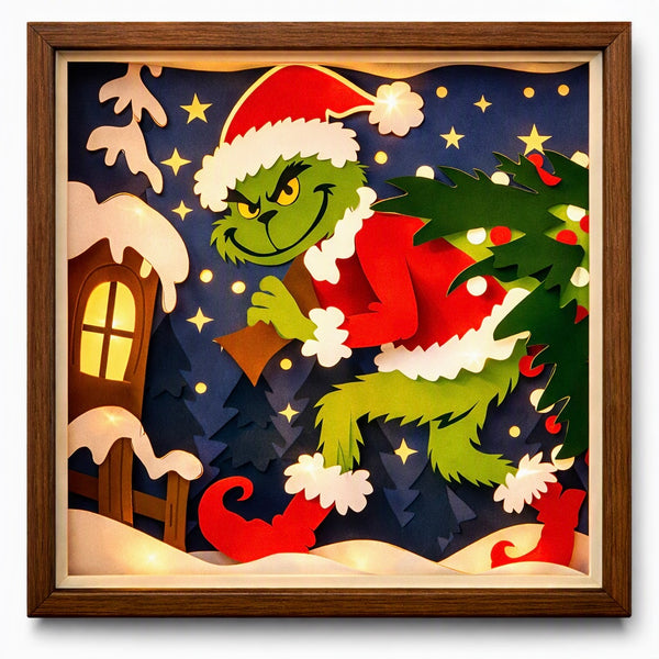 3D GRINCH TRIO SET CHRISTMAS SHADOW BOX SVG