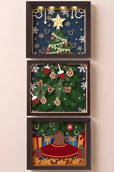 3D CHRISTMAS TREE TRIO SET SHADOW BOX SVG