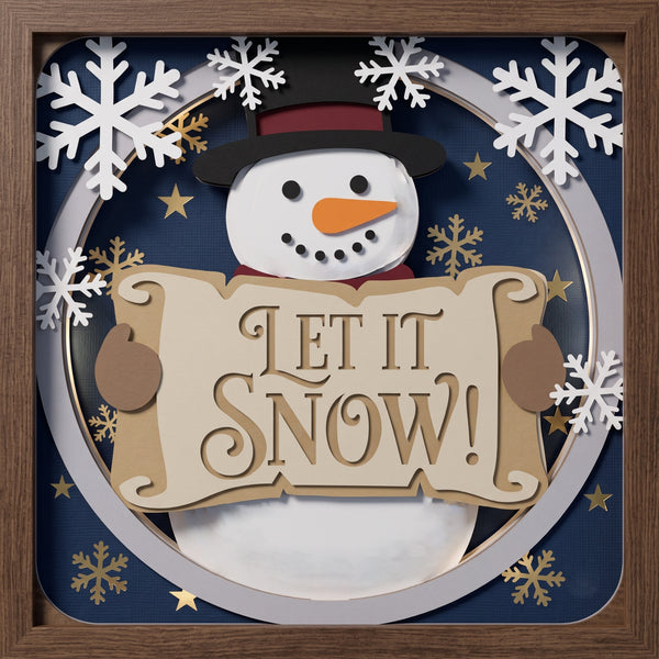 3D SNOWMAN TRIPTYCH + BONUS SNOWMAN SHADOW BOX SVG