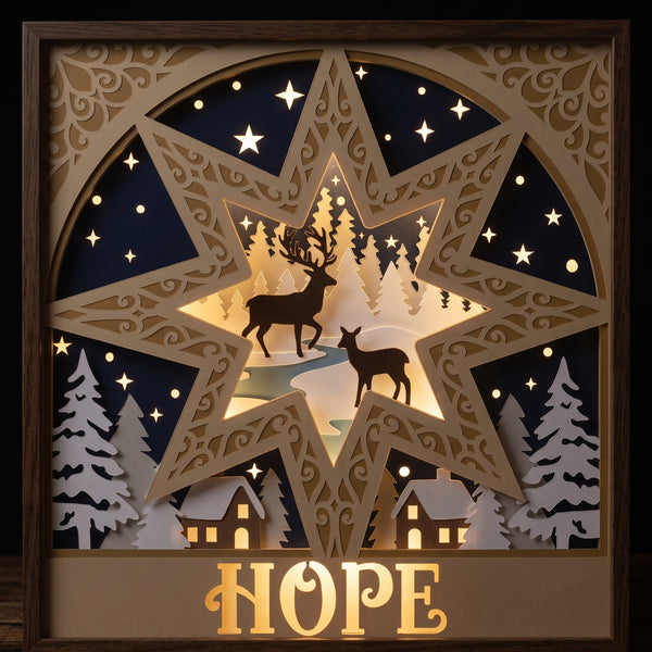 3D STAR CHRISTMAS TRIPTYCH SHADOW BOX SVG