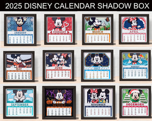 2025 DISNEY CALENDAR SHADOW BOX BUNDLE Svg - Cricut Files, Cardstock Svg, Silhouette Files - HelloCrafterSvg
