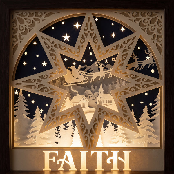 3D STAR CHRISTMAS TRIPTYCH SHADOW BOX SVG