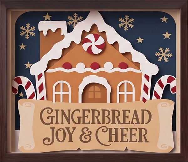 3D GINGERBREAD TRIO SET CHRISTMAS SHADOW BOX SVG