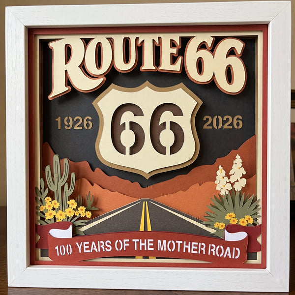 3D ROUTE 66 SHADOW BOX SVG