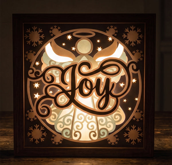 3D SIMPLE ANGEL CHRISTMAS TRIPTYCH SHADOW BOX SVG