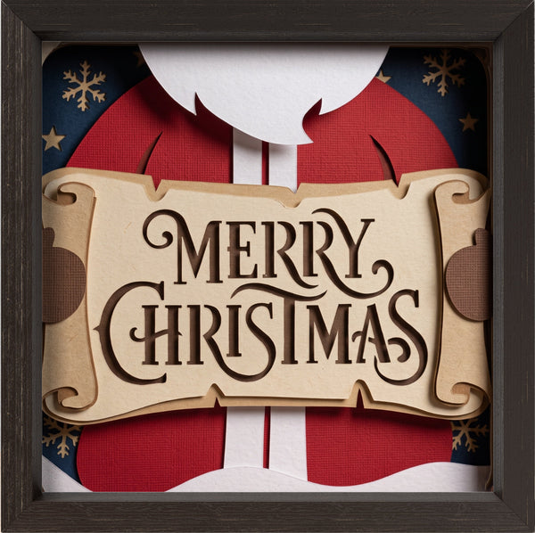 3D SANTA TRIPTYCH + BONUS SANTA SHADOW BOX SVG