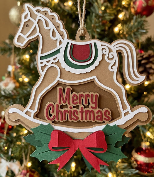 3D CUTE CHRISTMAS ORNAMENT SET OF 9 HANGING SVG