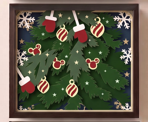 3D CHRISTMAS TREE TRIO SET SHADOW BOX SVG