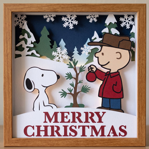 3D SNOOPY SET OF 9 SHADOW BOX SVG