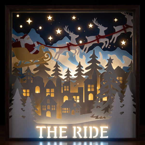 3D SANTA TRIPTYCH SHADOW BOX SVG