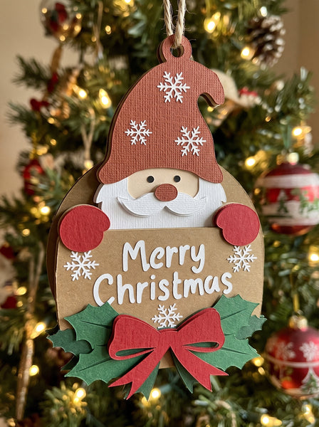 3D CUTE CHRISTMAS ORNAMENT SET OF 9 HANGING SVG