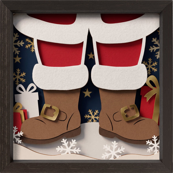 3D SANTA TRIPTYCH + BONUS SANTA SHADOW BOX SVG