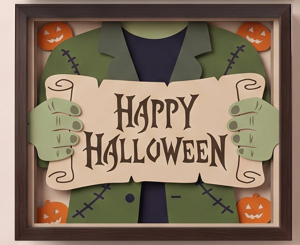 3D FRANKENSTEIN TRIO SET SHADOW BOX SVG