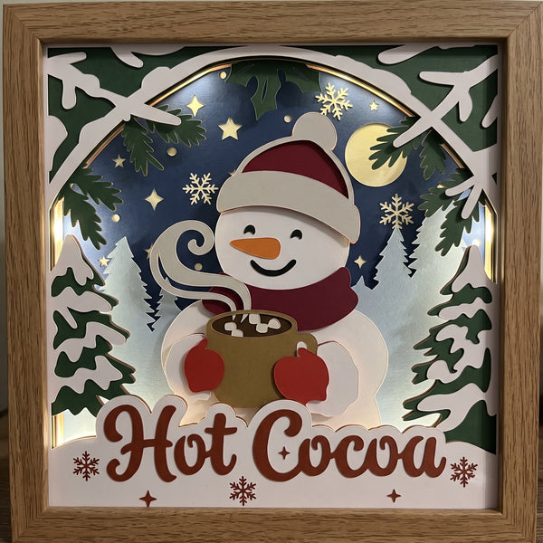 3D SNOWMAN SET OF 9 SHADOW BOX SVG