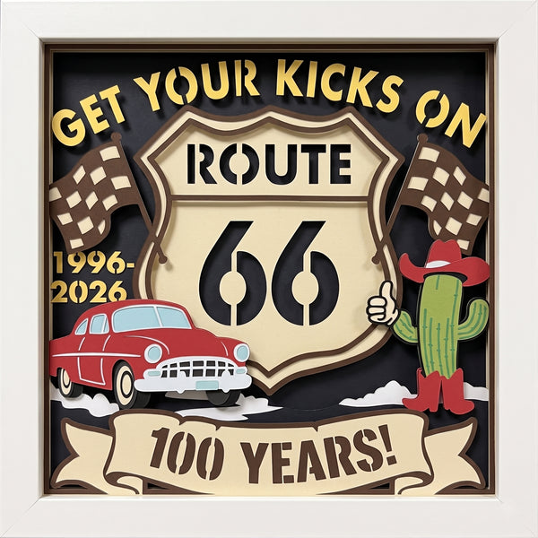 3D ROUTE 66 SHADOW BOX SVG