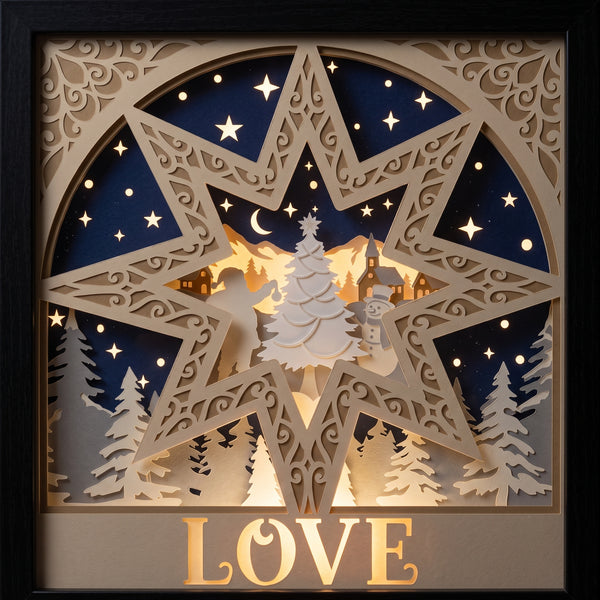 3D STAR CHRISTMAS TRIPTYCH SHADOW BOX SVG