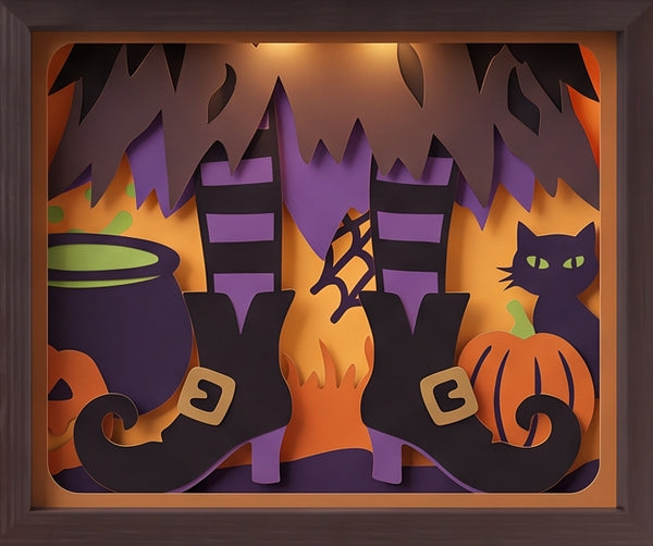 3D WITCH TRIO SET SHADOW BOX SVG