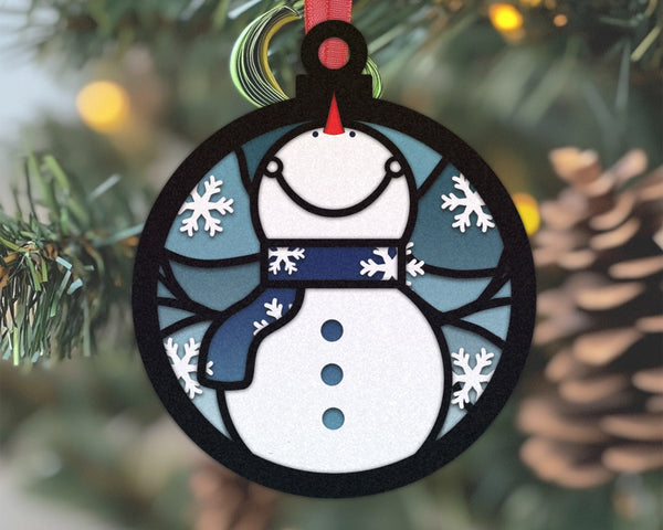 3D HANGING SNOWMAN  Svg - 3D CHRISTMAS ORNAMENT Svg