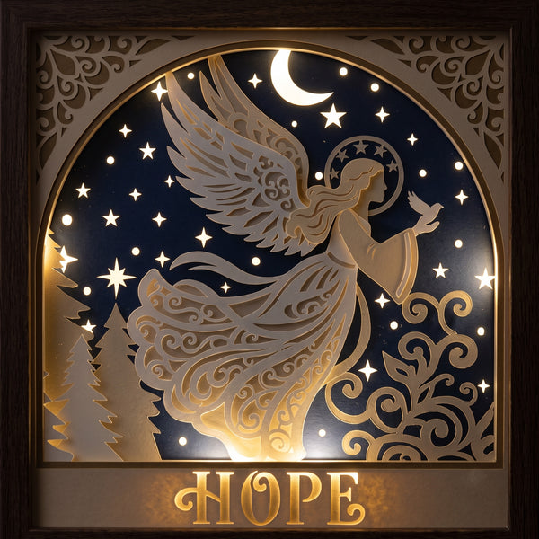 3D ANGEL CHRISTMAS TRIPTYCH SHADOW BOX SVG