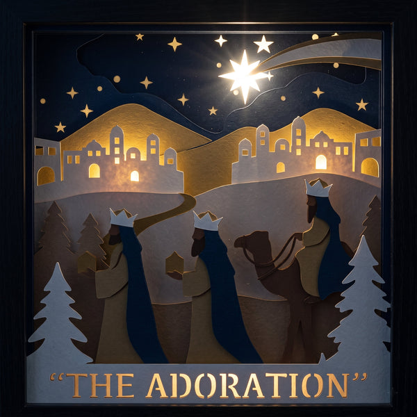 3D NATIVITY TRIPTYCH SHADOW BOX SVG