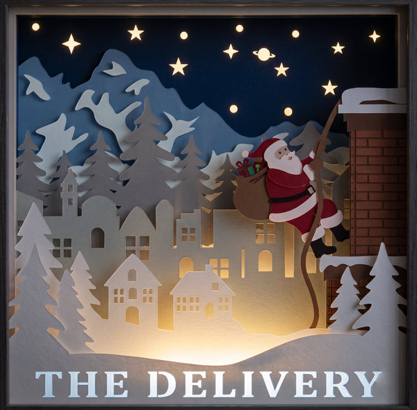 3D SANTA TRIPTYCH SHADOW BOX SVG