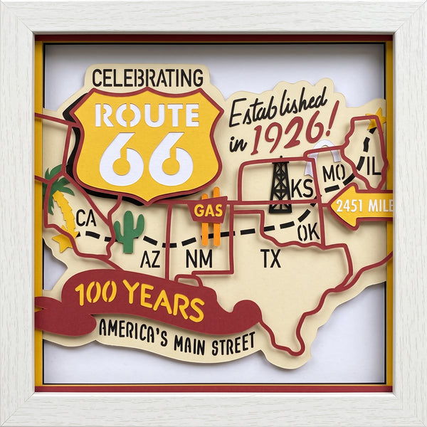 3D ROUTE 66 SHADOW BOX SVG