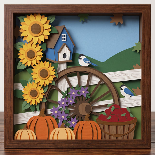3D SUNFLOWER HAPPY YALL BUNDLE SHADOW BOX SVG