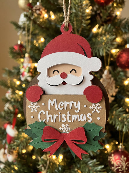 3D CUTE CHRISTMAS ORNAMENT SET OF 9 HANGING SVG
