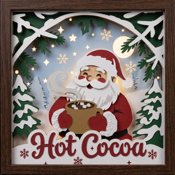 3D SANTA SET OF 9 SHADOW BOX SVG
