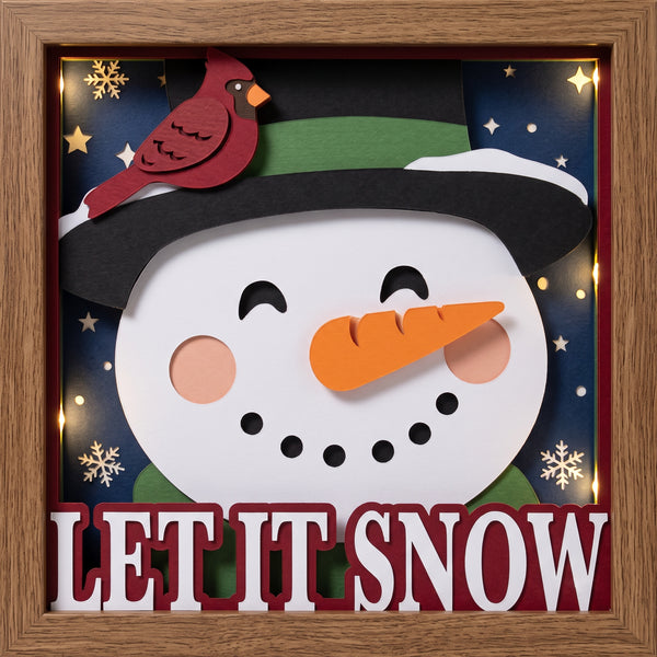 3D SNOWMAN SET OF 9 SHADOW BOX SVG