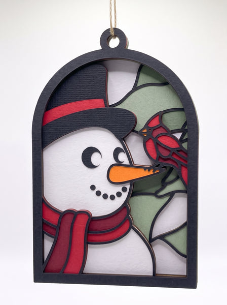 3D STAINED CHRISTMAS ORNAMENT SET OF 9 HANGING SVG