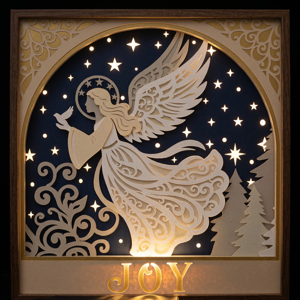 3D ANGEL CHRISTMAS TRIPTYCH SHADOW BOX SVG