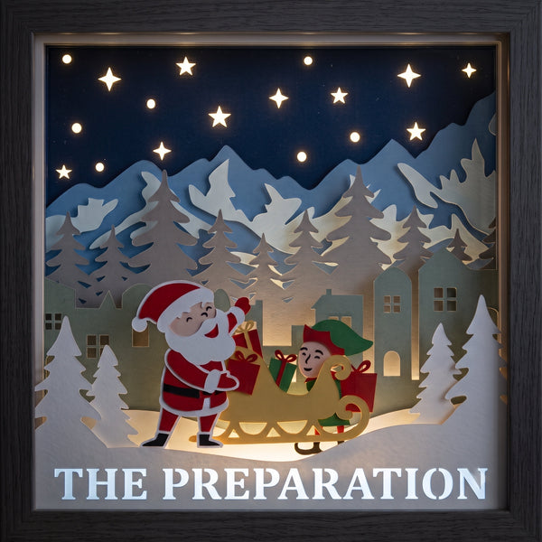 3D SANTA TRIPTYCH SHADOW BOX SVG
