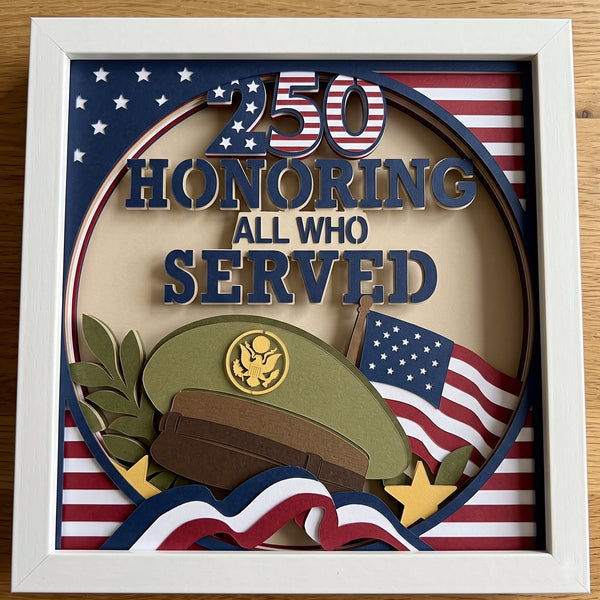 3D VETERAN SET OF 9 SHADOW BOX SVG