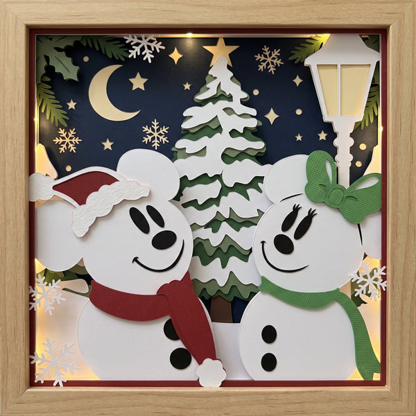 3D SNOWMAN SET OF 9 SHADOW BOX SVG