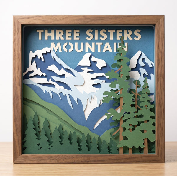 MOUNTAIN SHADOW BOX  BUNDLE Svg - Cricut Files, Cardstock Svg, Silhouette Files