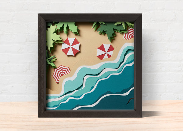 SUMMER SHADOW BOX BUNDLE  Svg - Cricut Files, Cardstock Svg, Silhouette Files - HelloCrafterSvg