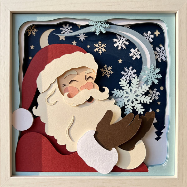 3D SANTA SET OF 9 SHADOW BOX SVG
