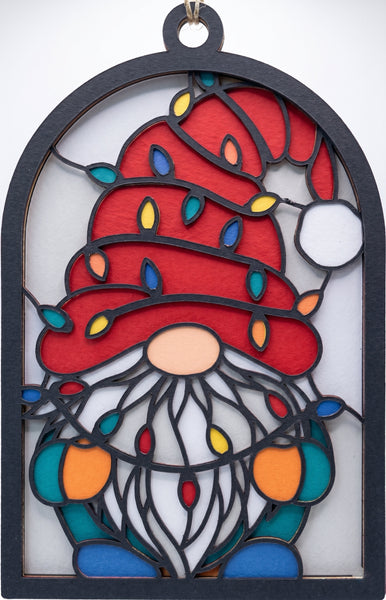 3D STAINED CHRISTMAS ORNAMENT SET OF 9 HANGING SVG