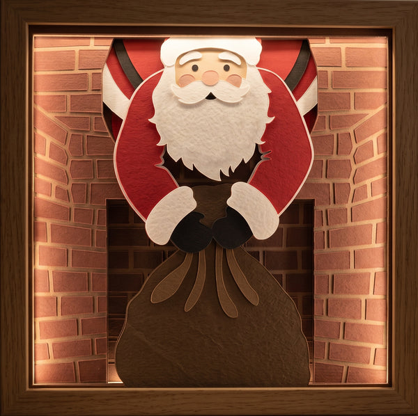 3D SANTA SET OF 9 SHADOW BOX SVG
