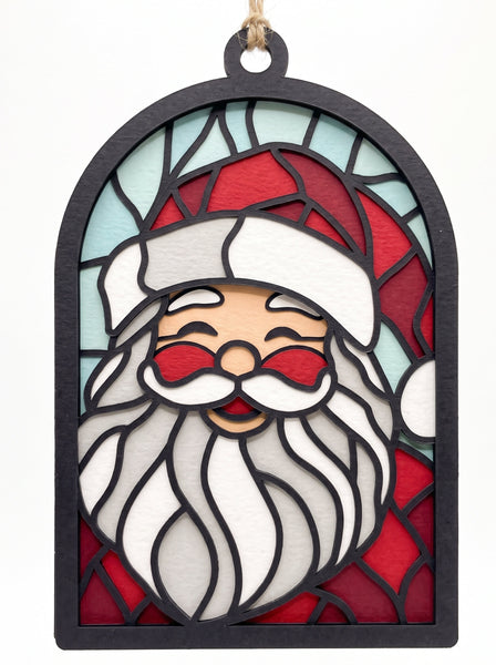 3D STAINED CHRISTMAS ORNAMENT SET OF 9 HANGING SVG