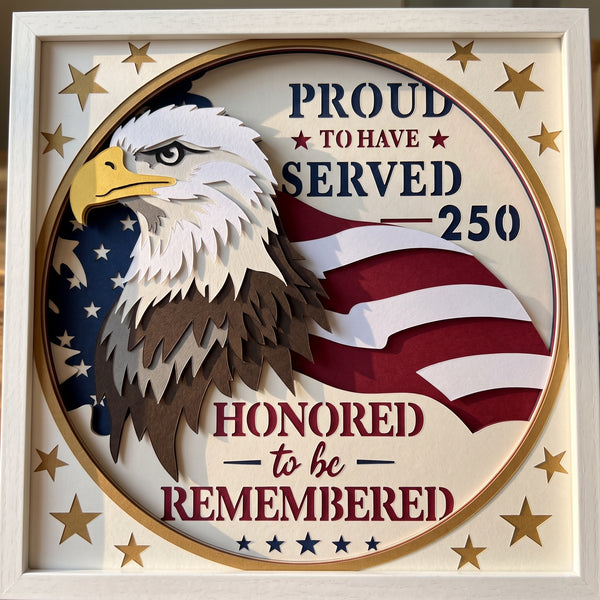 3D VETERAN SET OF 9 SHADOW BOX SVG