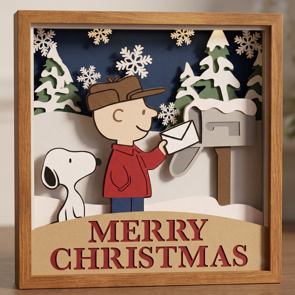 3D SNOOPY SET OF 9 SHADOW BOX SVG