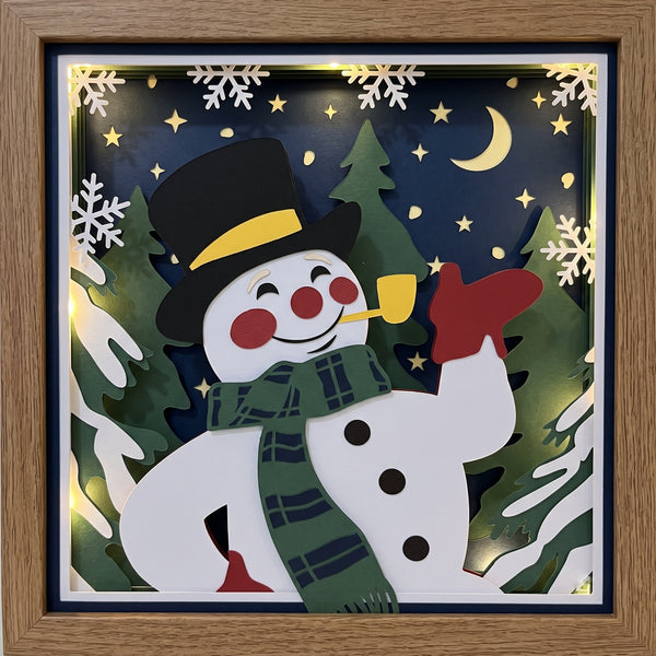 3D SNOWMAN SET OF 9 SHADOW BOX SVG