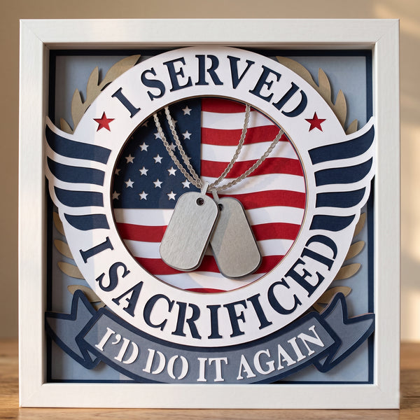 3D VETERAN SET OF 9 SHADOW BOX SVG