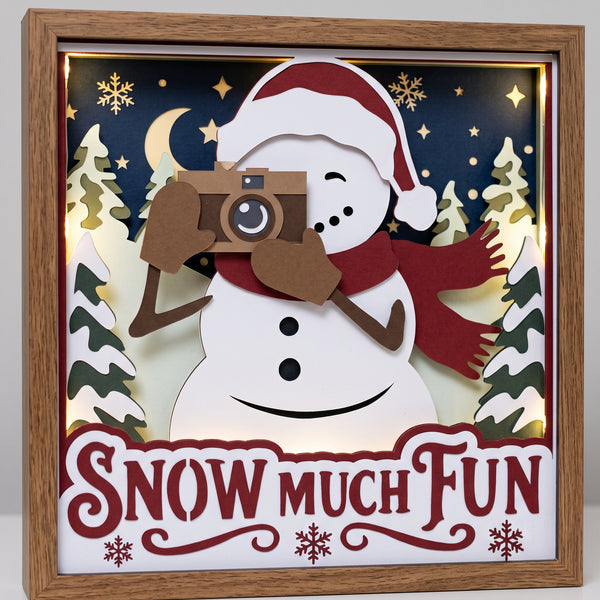 3D SNOWMAN SET OF 9 SHADOW BOX SVG