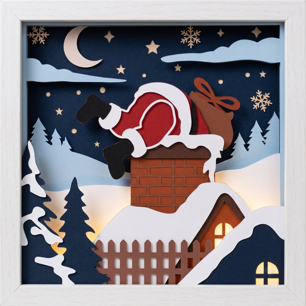 3D SANTA SET OF 9 SHADOW BOX SVG