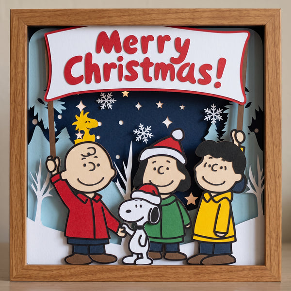 3D SNOOPY SET OF 9 SHADOW BOX SVG